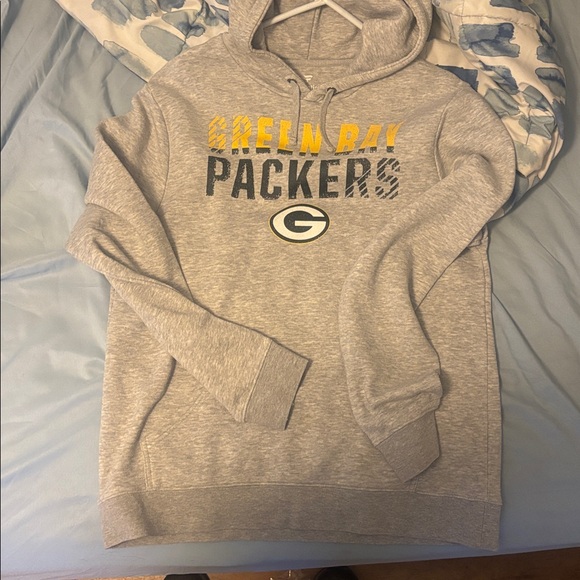 Green Bay Packers Pull Over Hoodie Adult Large Fanatics Gray drawstring pockets - Picture 10 of 10